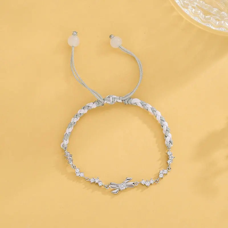 Butterfly Diamond Woven Bracelet Simple