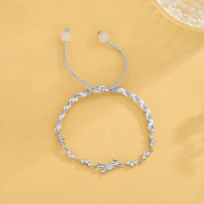 Butterfly Diamond Woven Bracelet Simple