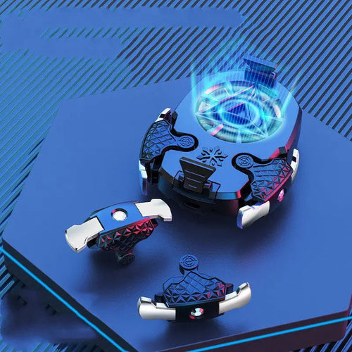Compatible with Apple, Multi-function Mobile Phone USB Game Cooler System Cooling Fan Gamepad Holder Stand Radiator for IPhone Huawei Samsung Phone