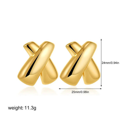 Earrings Chubby Cross X-shaped Stud Earrings Simple Earrings