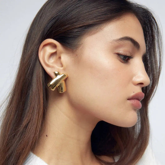 Earrings Chubby Cross X-shaped Stud Earrings Simple Earrings