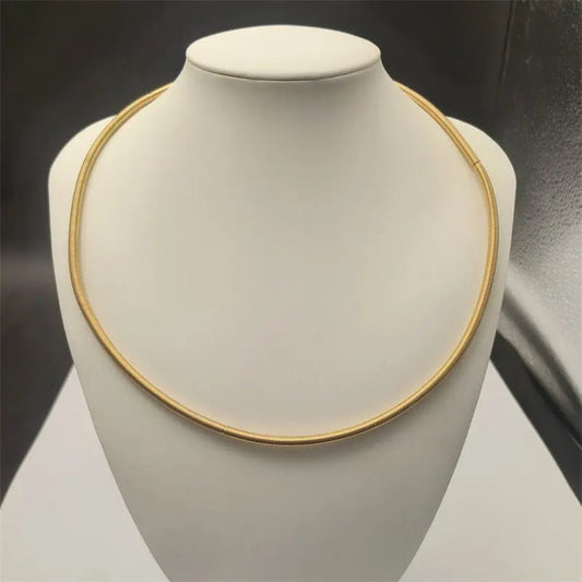 European And American Khaki Necklace Snake Bone Pattern Can Be Opened