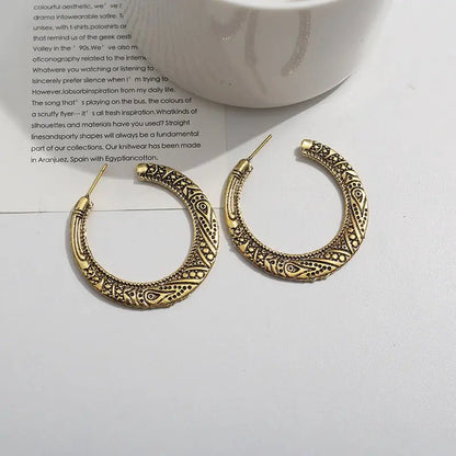 Simple Exaggerated Temperamental Retro Big Ear Ring