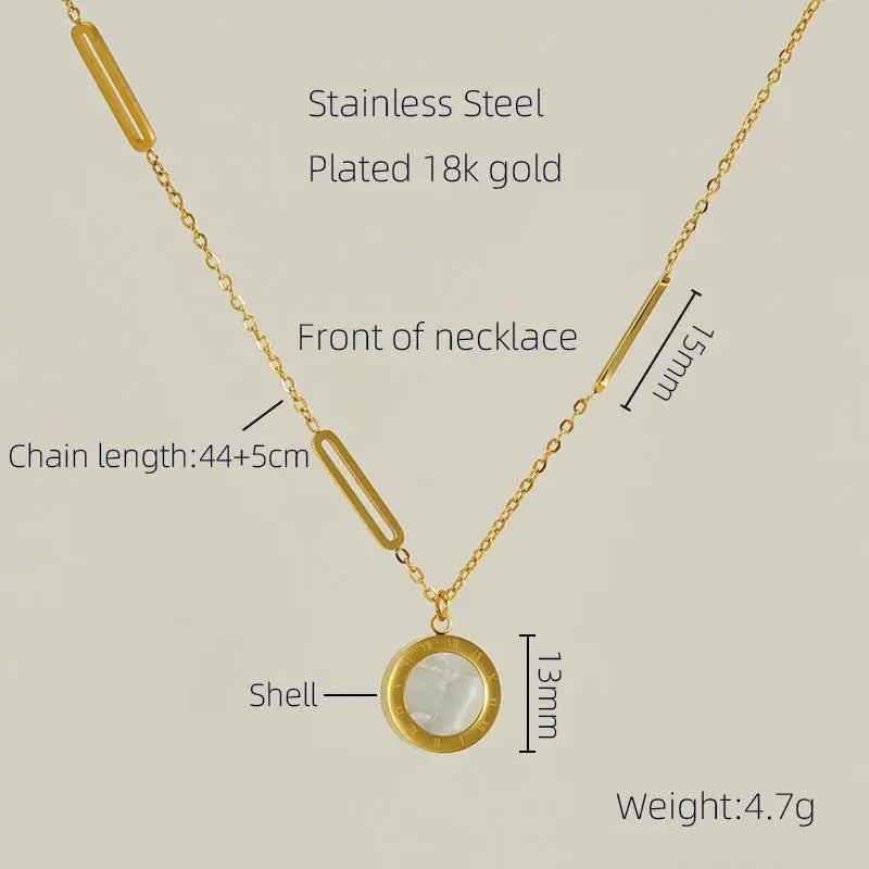Stainless Steel 18K Asymmetric Letter Necklace