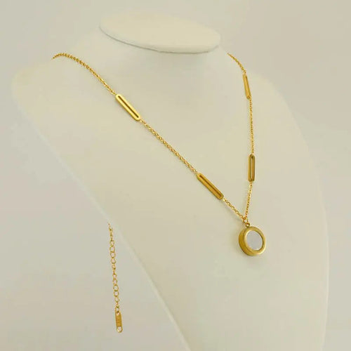 Stainless Steel 18K Asymmetric Letter Necklace