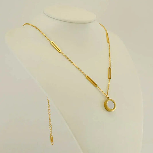 Stainless Steel 18K Asymmetric Letter Necklace