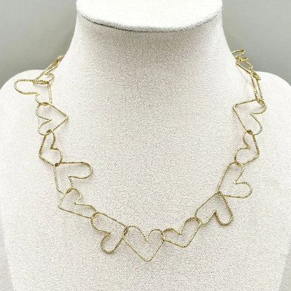 Stainless Steel Electroplating Heart Shape Clavicle Necklace